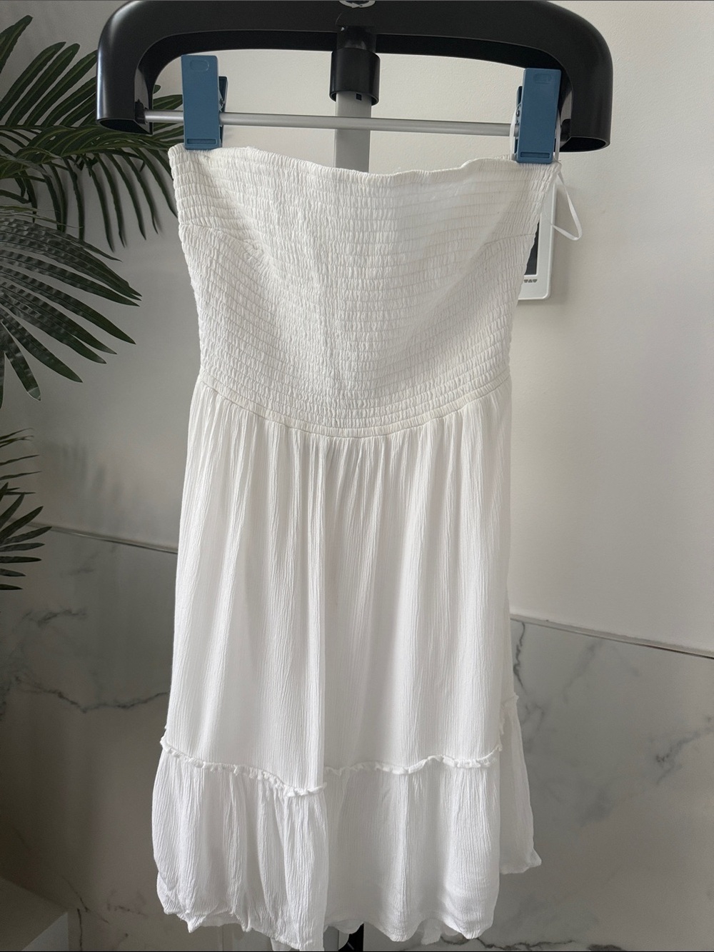 Hollister Strapless White Tiered Summer Dress